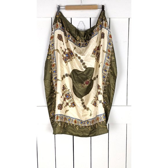 Vintage oversized baroque neck tie square head scarf - Picture 2 of 5